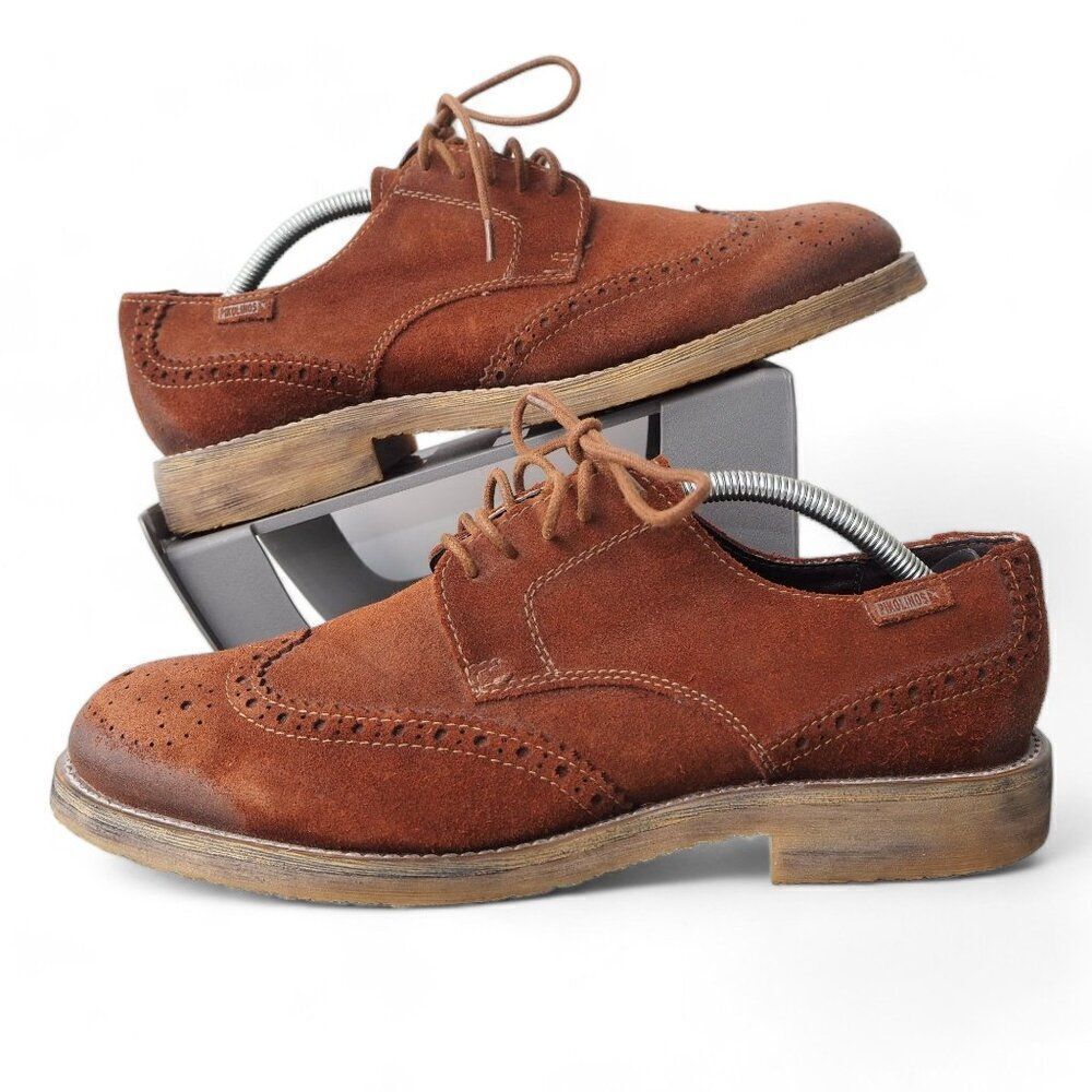 Pikolinos‎ Canet Wingtip Suede Casual Oxfords Brown Men's 9-9.5